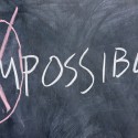 Chalkboard writing - concept of impossible or possible